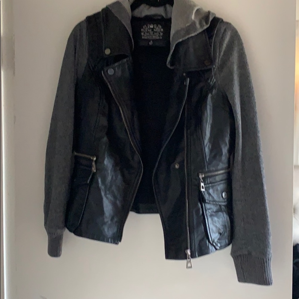 Faux Leather and Sweatshirt Jacket